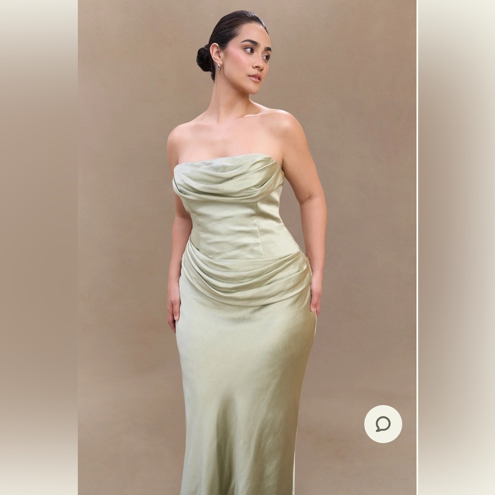 Meshki JASMINE sage green dress